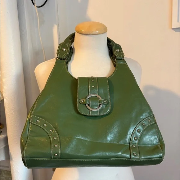 St. John’s Bay Y2K Sage Green Studded Shoulder Bag - Picture 3 of 8